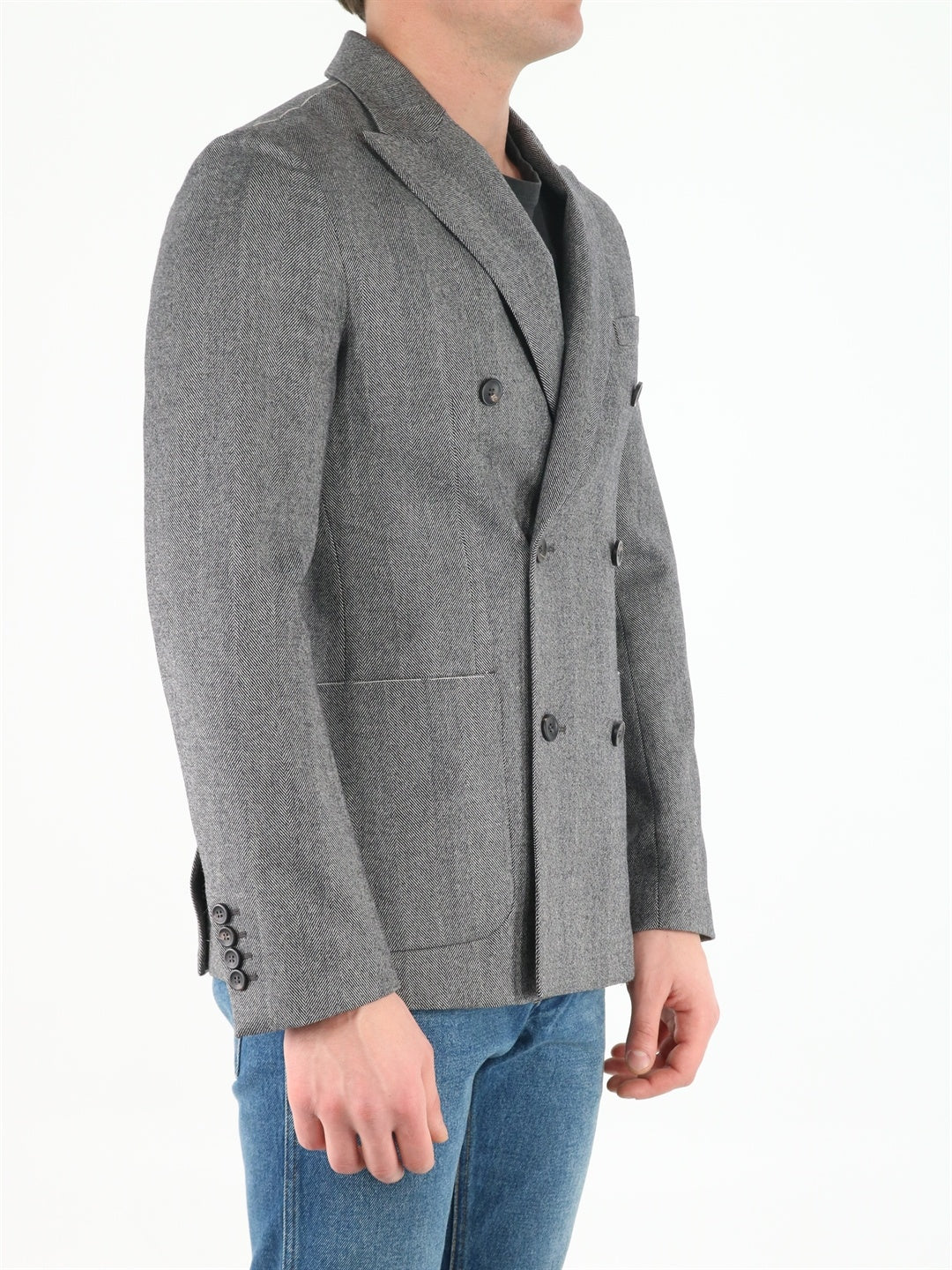 TONELLO-OUTLET-SALE-Grey wool jacket-ARCHIVIST