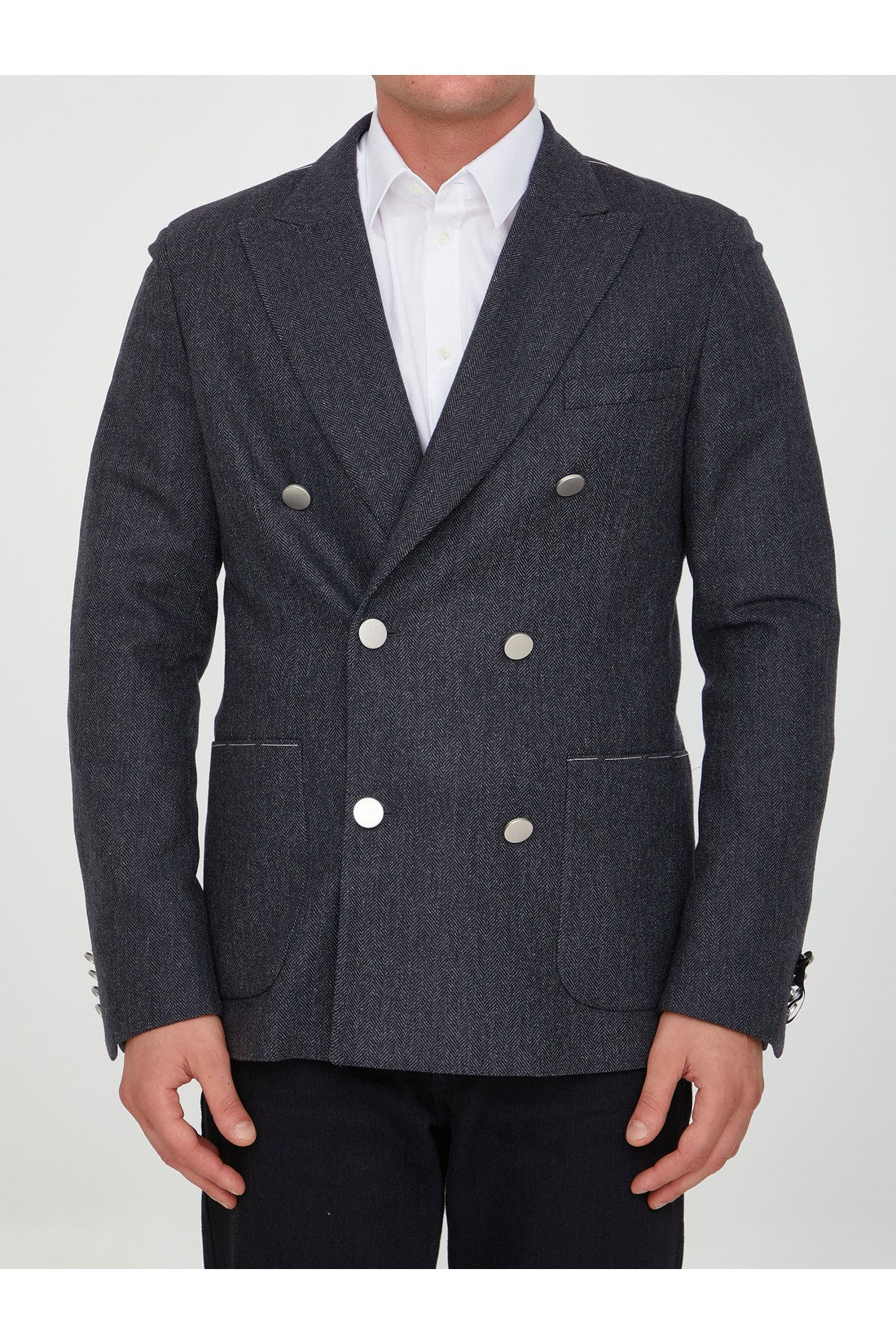 TONELLO-OUTLET-SALE-Grey wool jacket-ARCHIVIST