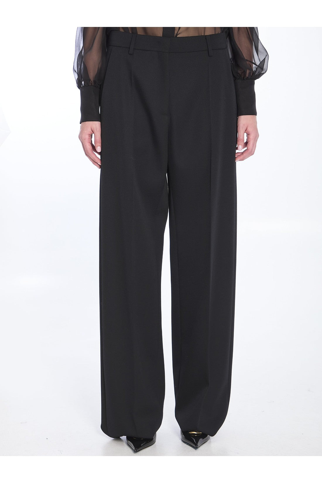 VALENTINO GARAVANI-OUTLET-SALE-Grisaille wool trousers-ARCHIVIST