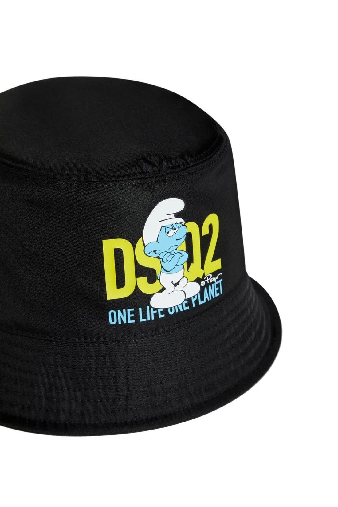 Dsquared2-OUTLET-SALE-Grouchy Smurfs Logo Bucket Hat-ARCHIVIST