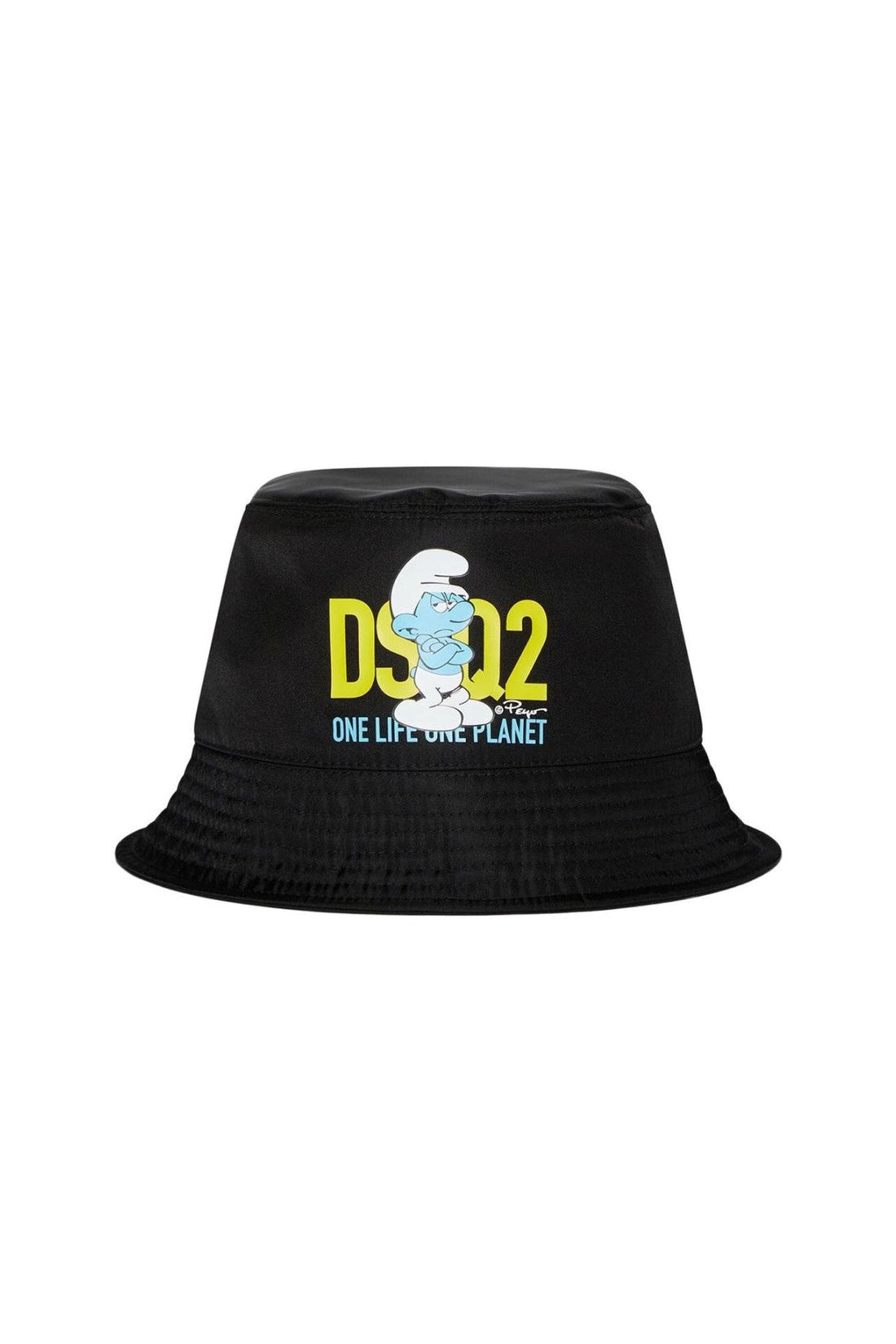 Dsquared2-OUTLET-SALE-Grouchy Smurfs Logo Bucket Hat-ARCHIVIST