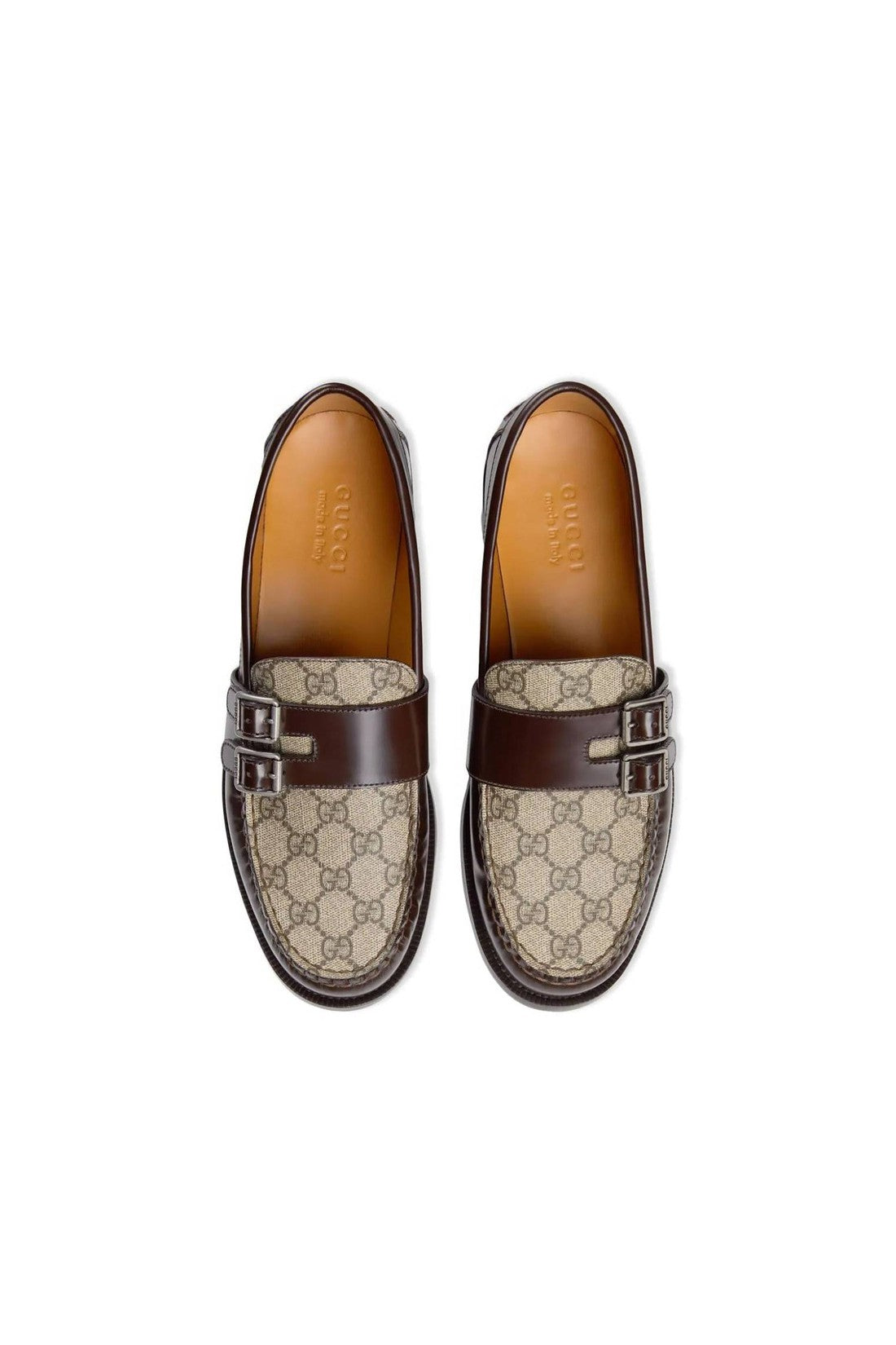 Gucci-OUTLET-SALE-Gucci Leather GG Supreme Loafers-ARCHIVIST