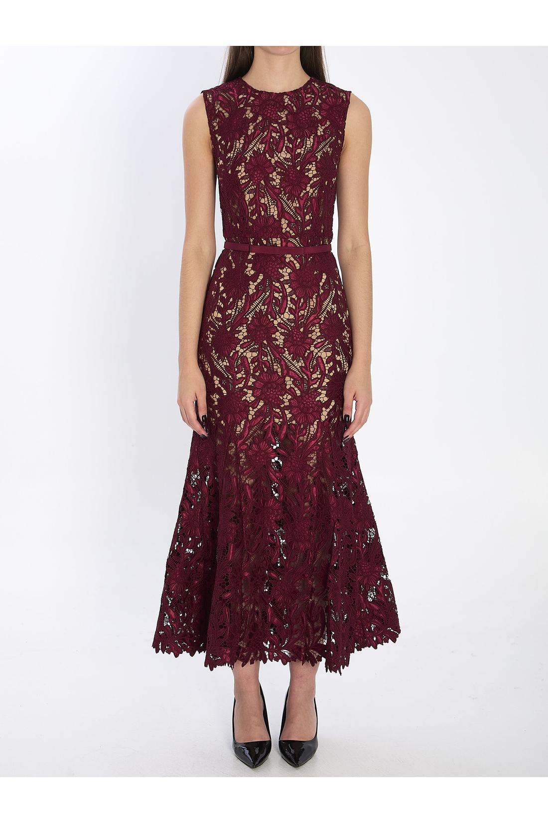 Self Portrait-OUTLET-SALE-Guipure lace midi dress-ARCHIVIST