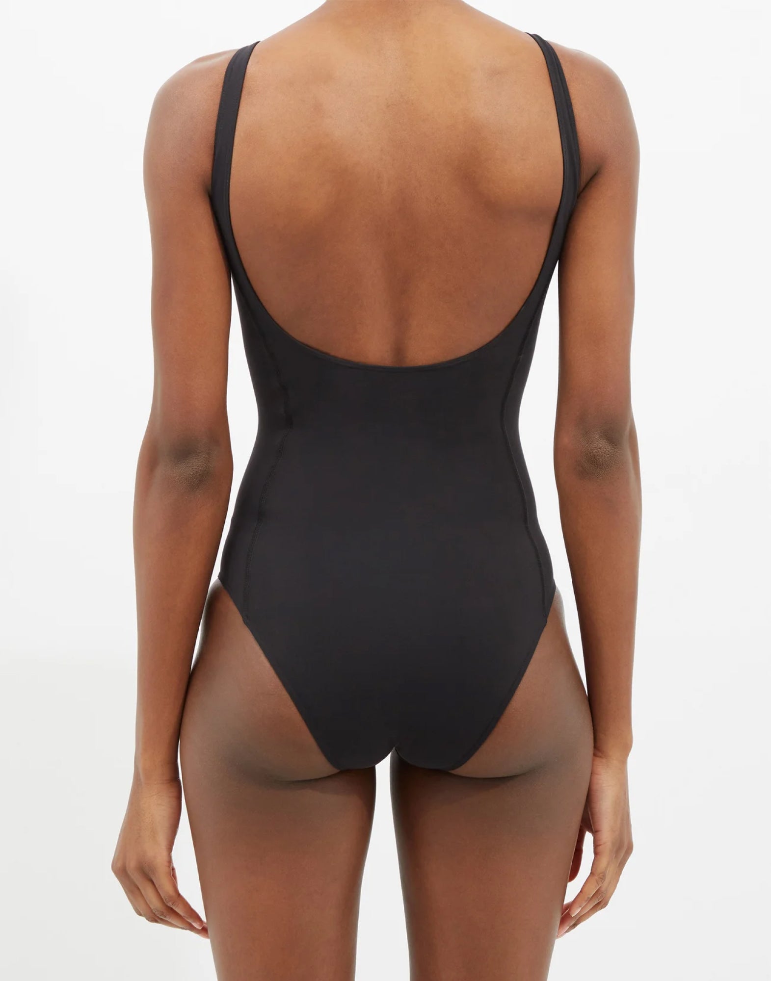 Zip-Neck Logo Print One Piece Swimsuit