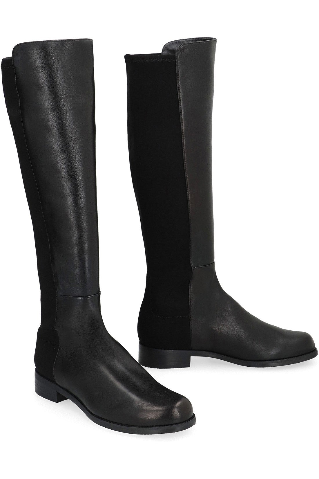 Stuart Weitzman-OUTLET-SALE-HALFNHALF leather and stretch fabric boots-ARCHIVIST