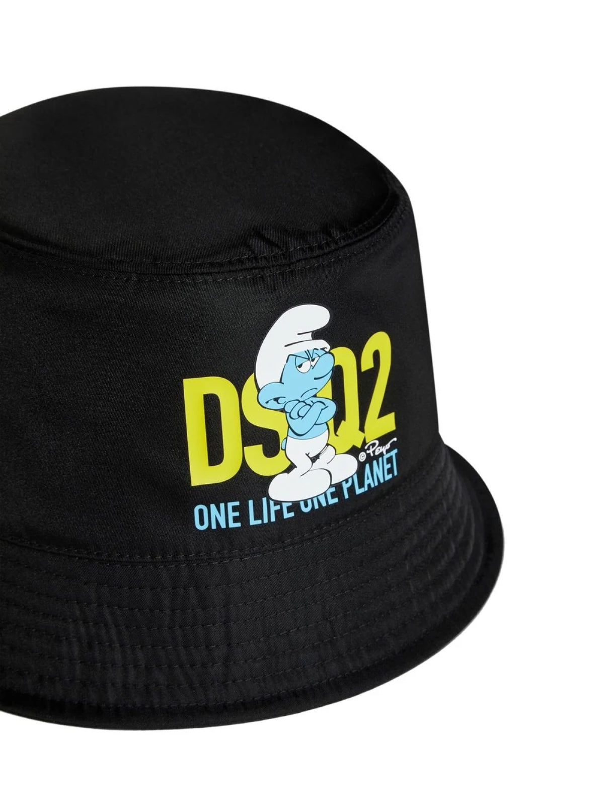 Dsquared2-OUTLET-SALE-Grouchy Smurfs Logo Bucket Hat-ARCHIVIST