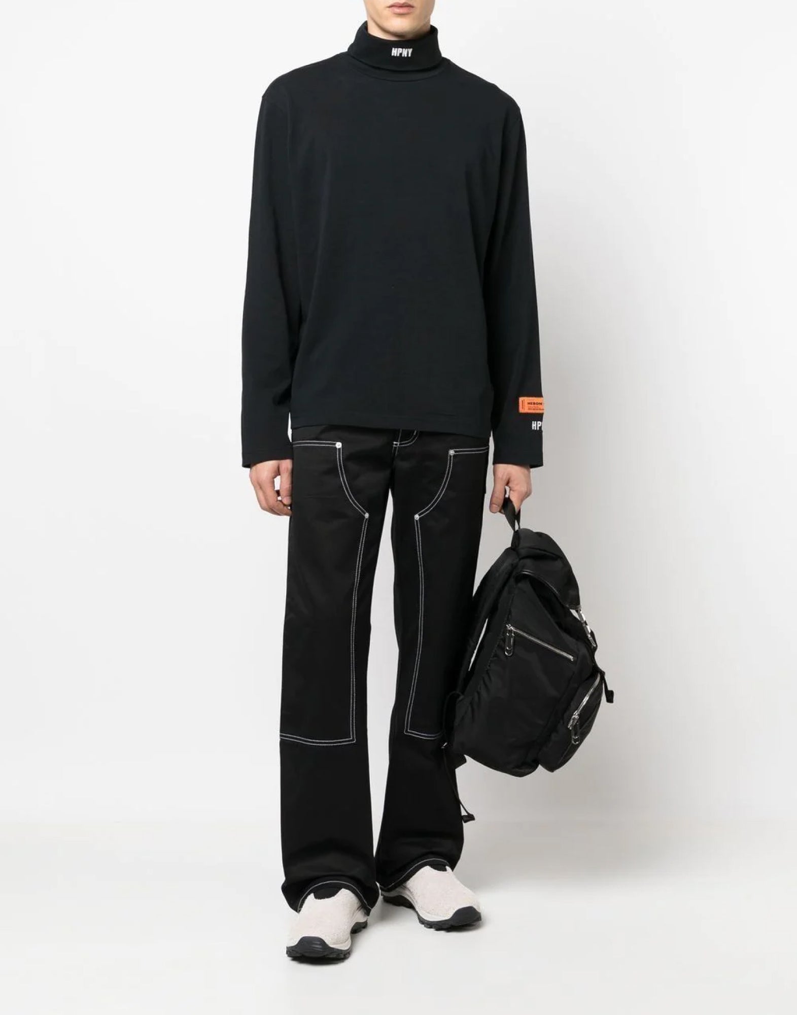 Heron Preston-OUTLET-SALE-HPNY Logo Turtleneck T-Shirt-ARCHIVIST