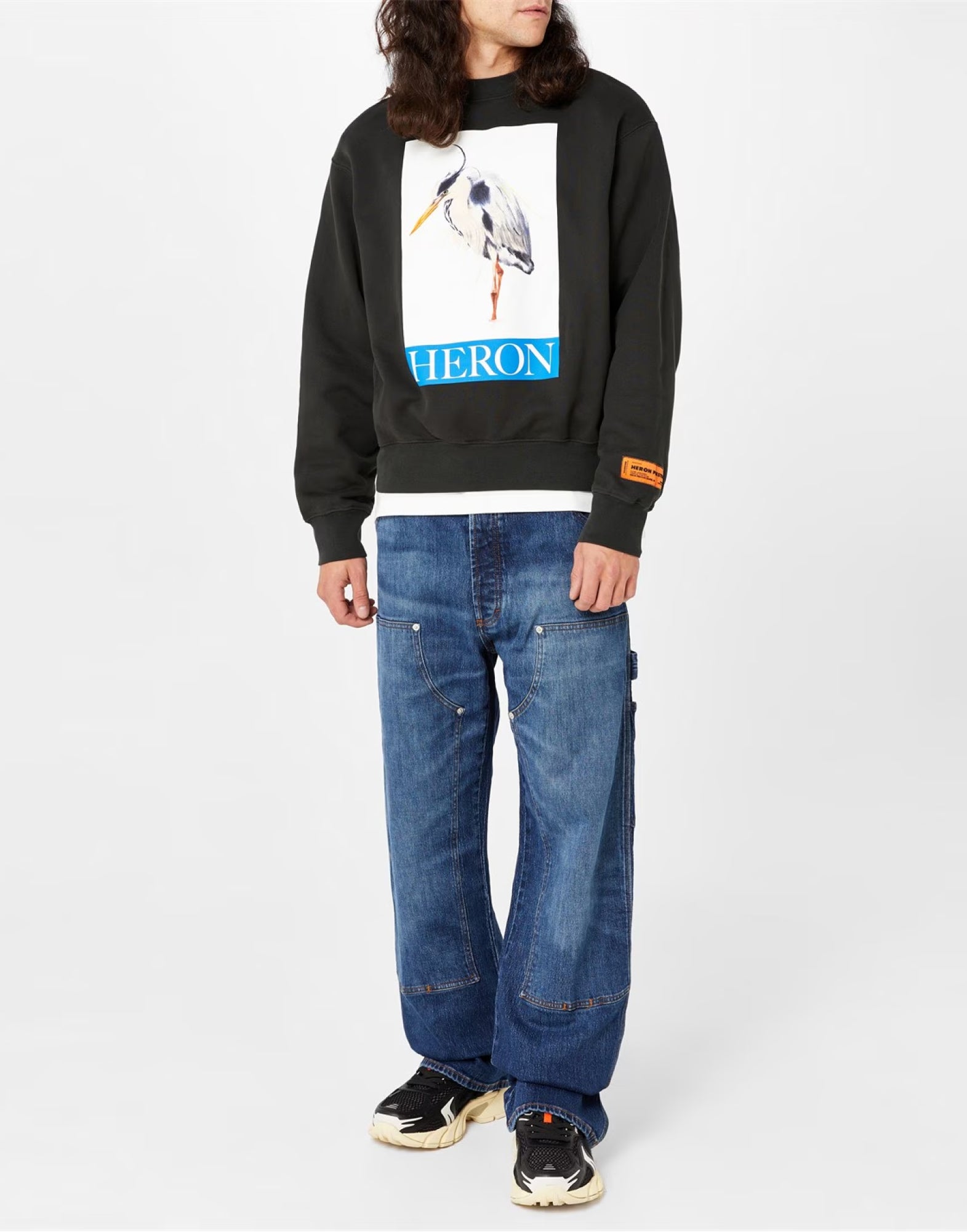 Heron Preston-OUTLET-SALE-Heron Bird Painted Crewneck Sweatshirt-ARCHIVIST