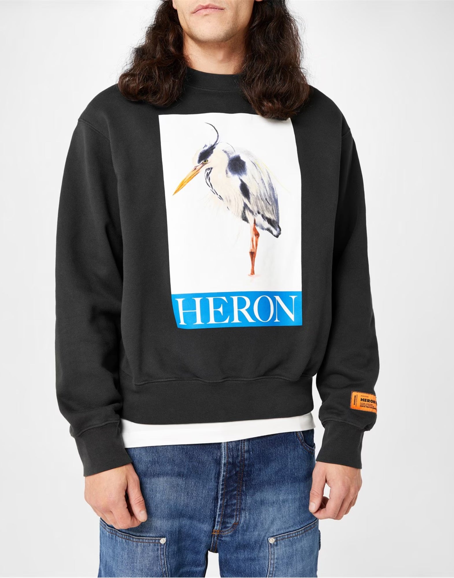 Heron Preston-OUTLET-SALE-Heron Bird Painted Crewneck Sweatshirt-ARCHIVIST