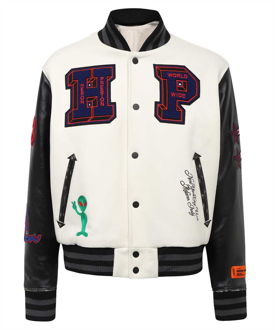 Embroidered bomber jacket with appliqué