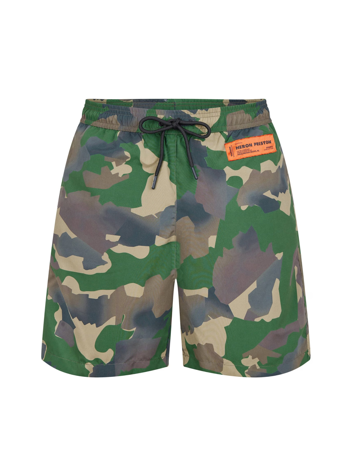 Camouflage Logo Patch Swim Shorts