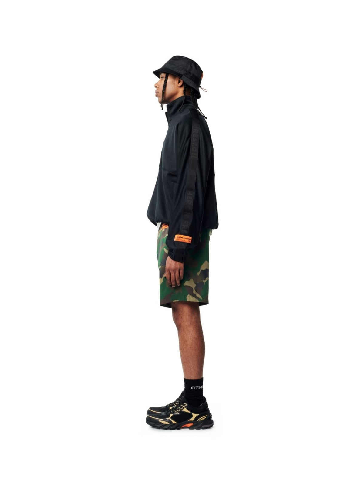 Camouflage Logo Patch Swim Shorts