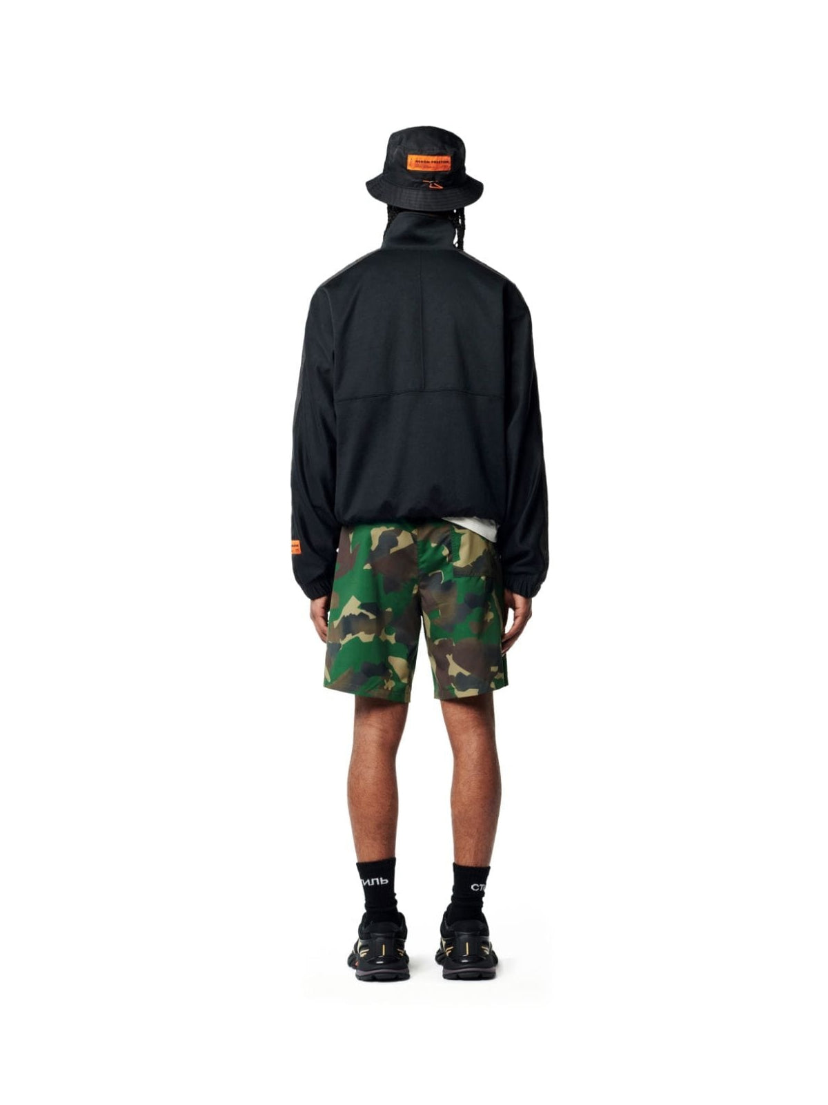 Camouflage Logo Patch Swim Shorts