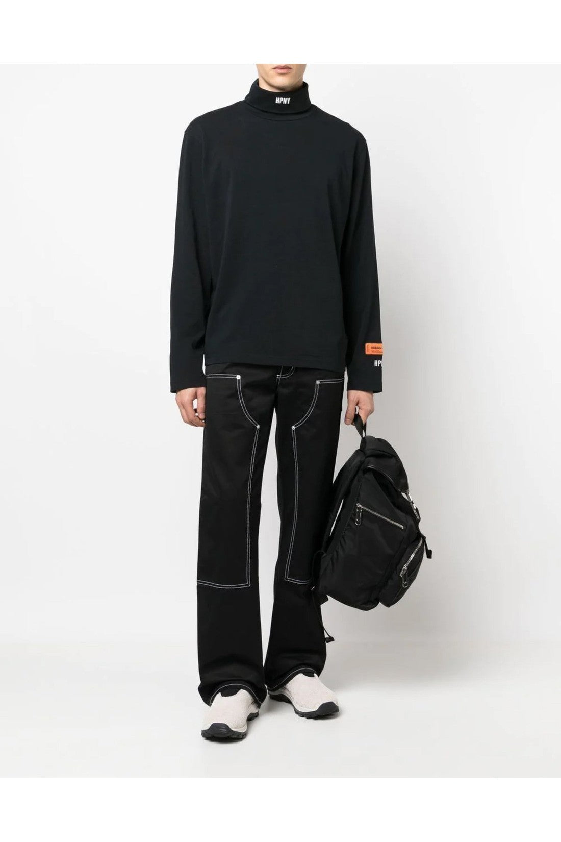 Heron Preston-OUTLET-SALE-HPNY Logo Turtleneck T-Shirt-ARCHIVIST