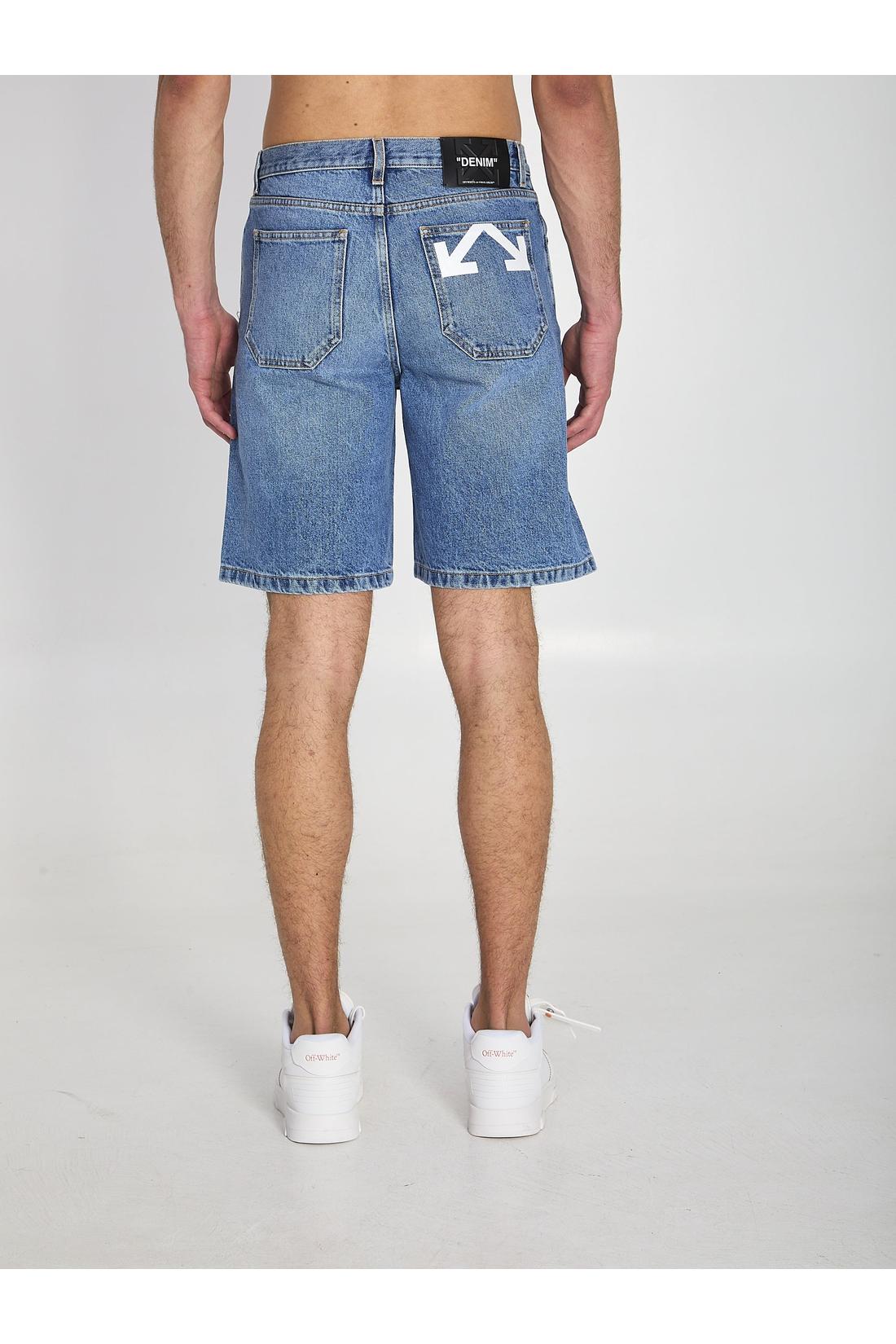 Off white-OUTLET-SALE-Half Arrows denim shorts-ARCHIVIST