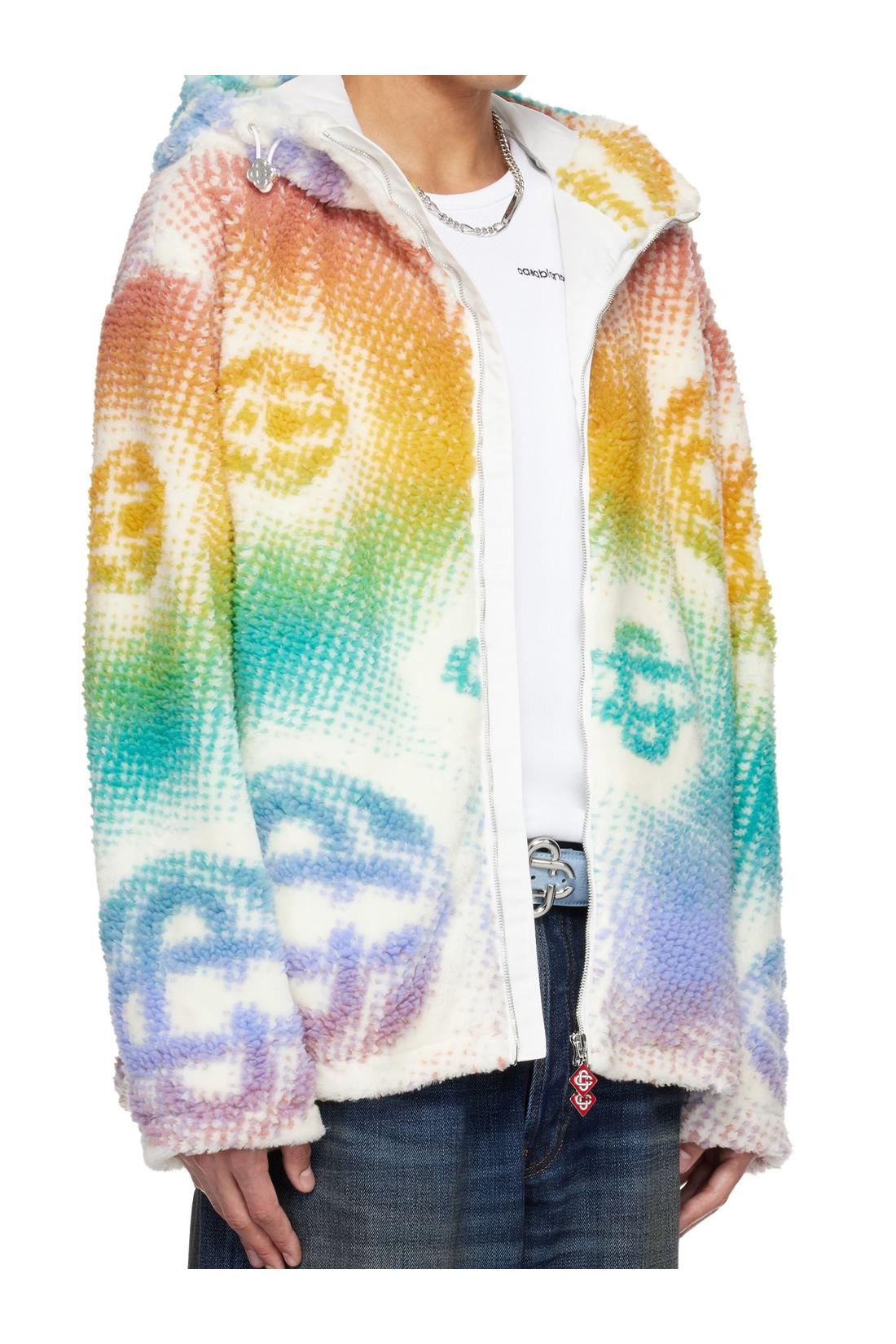 Casablanca-OUTLET-SALE-Halftone monogram fleece jacket-ARCHIVIST