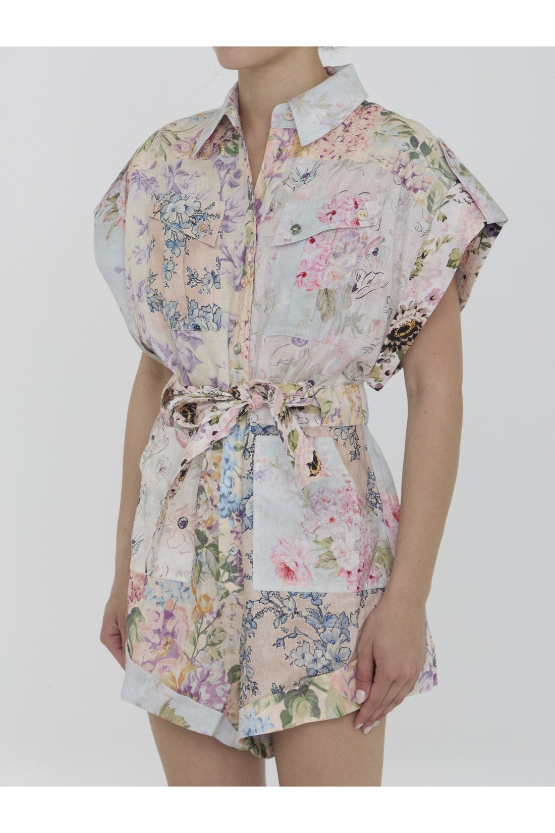 ZIMMERMANN-OUTLET-SALE-Halliday Cuffed playsuit-ARCHIVIST