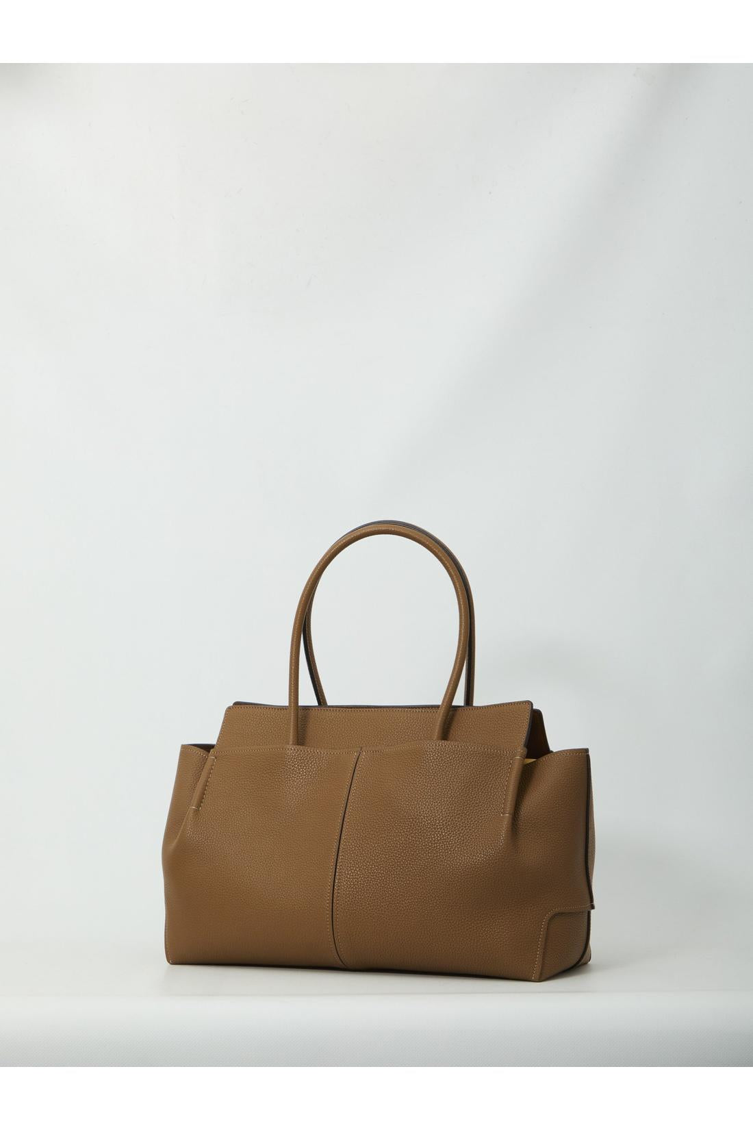 Tod'S-OUTLET-SALE-Hammered leather medium Tote bag-ARCHIVIST