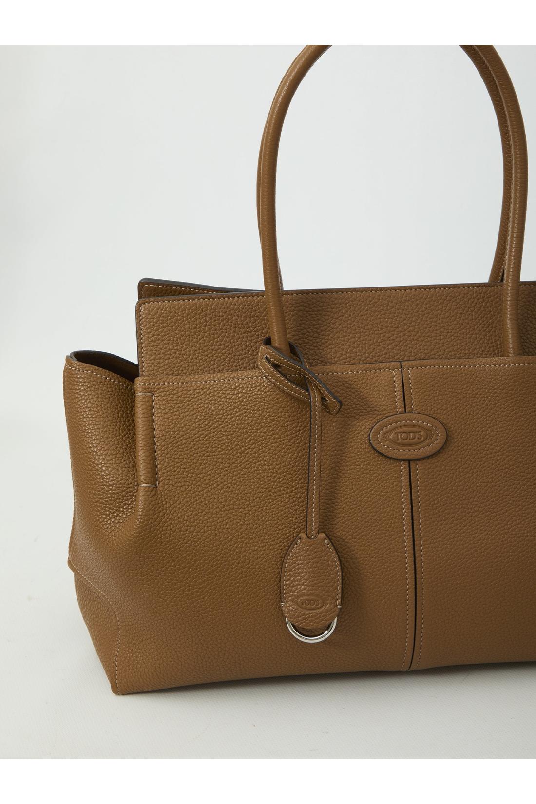 Tod'S-OUTLET-SALE-Hammered leather medium Tote bag-ARCHIVIST