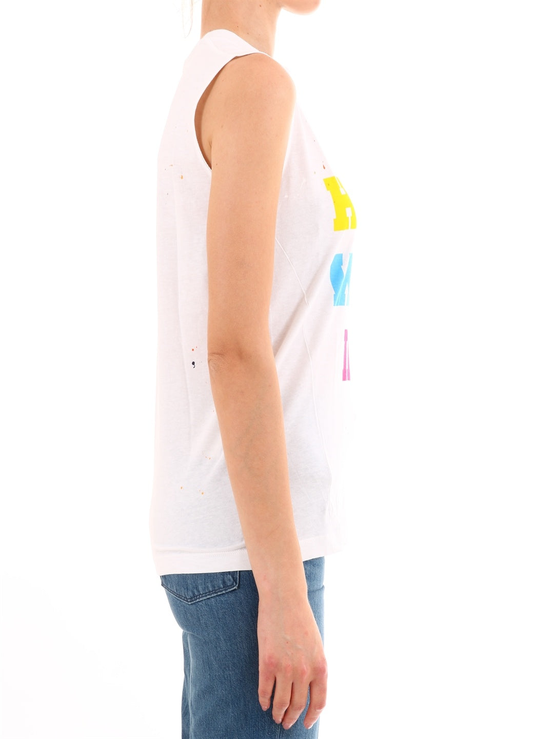 DSQUARED2-OUTLET-SALE-Hawaii White cotton top-ARCHIVIST