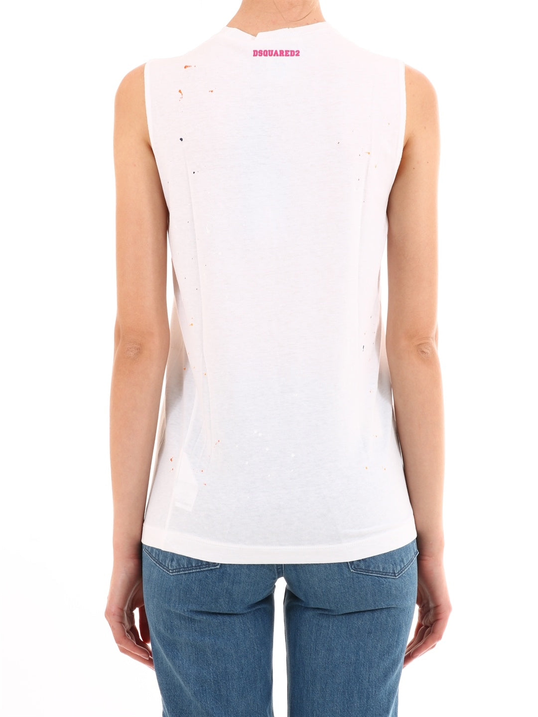 DSQUARED2-OUTLET-SALE-Hawaii White cotton top-ARCHIVIST