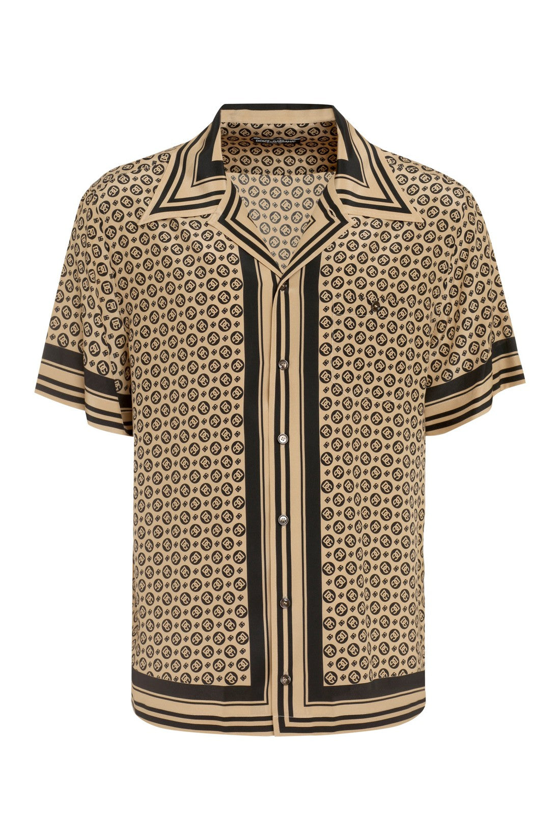 Dolce & Gabbana-OUTLET-SALE-Hawaii printed crêpe de chine shirt-ARCHIVIST