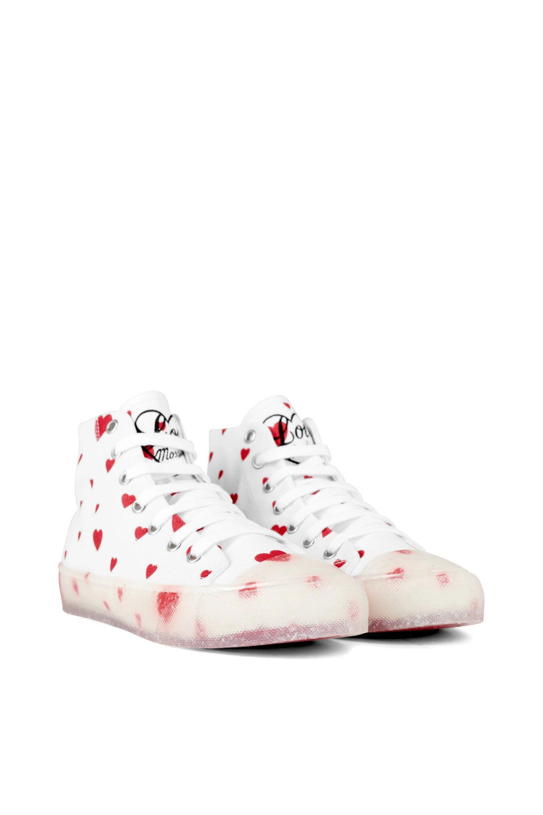 Moschino-OUTLET-SALE-Heart Logo High-Top Sneakers-ARCHIVIST