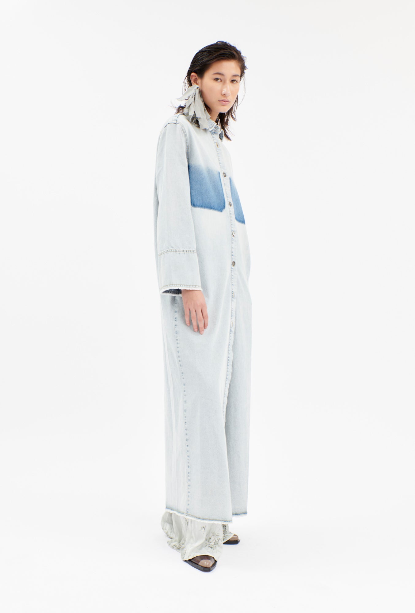 Odeeh-Heavily Bleached Denim Kleid, Horizon-Kleider & Röcke-Black-Deal-Outlet-by-ARCHIVIST