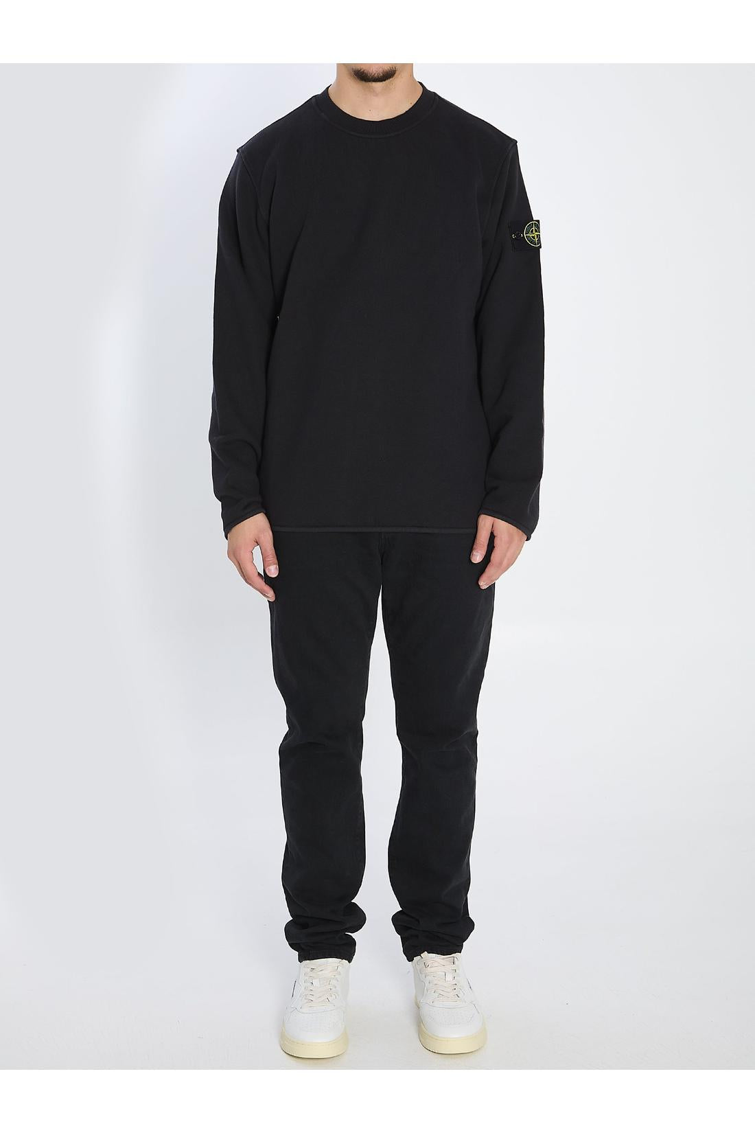 Stone Island-OUTLET-SALE-Heavy cotton crewneck sweatshirt-ARCHIVIST