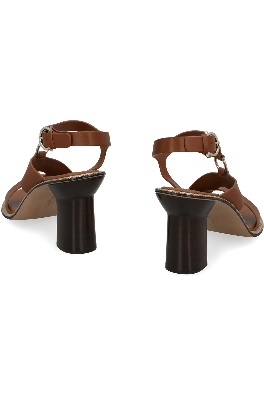 FERRAGAMO-OUTLET-SALE-Heeled leather sandals-ARCHIVIST