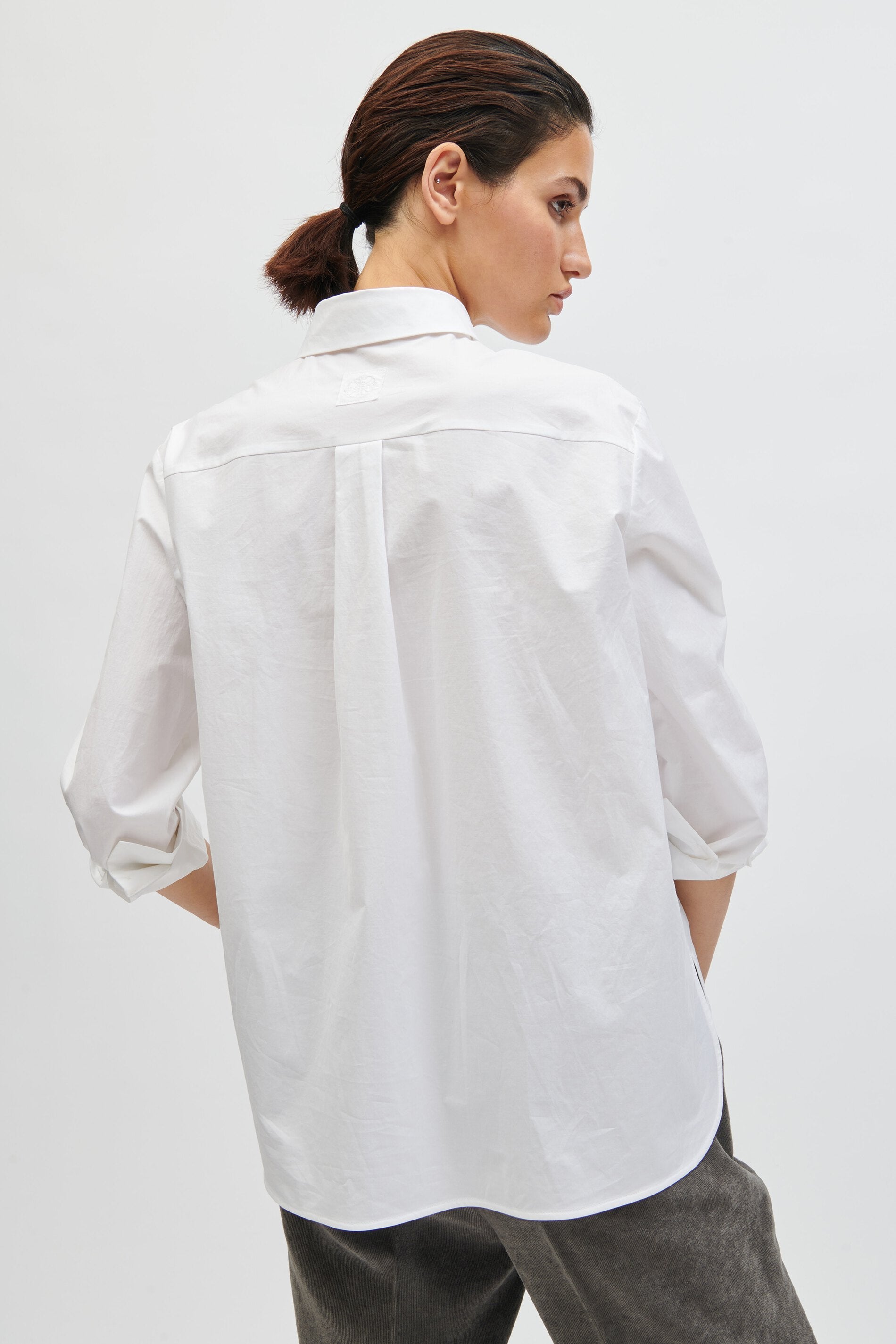 LUISA-CERANO-OUTLET-SALE-Hemd aus Popeline-Stretch-ARCHIVIST