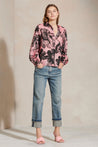 LUISA CERANO-OUTLET-SALE-Hemdbluse mit Flower-Print-Blusen-34-pale pink / black-by-ARCHIVIST