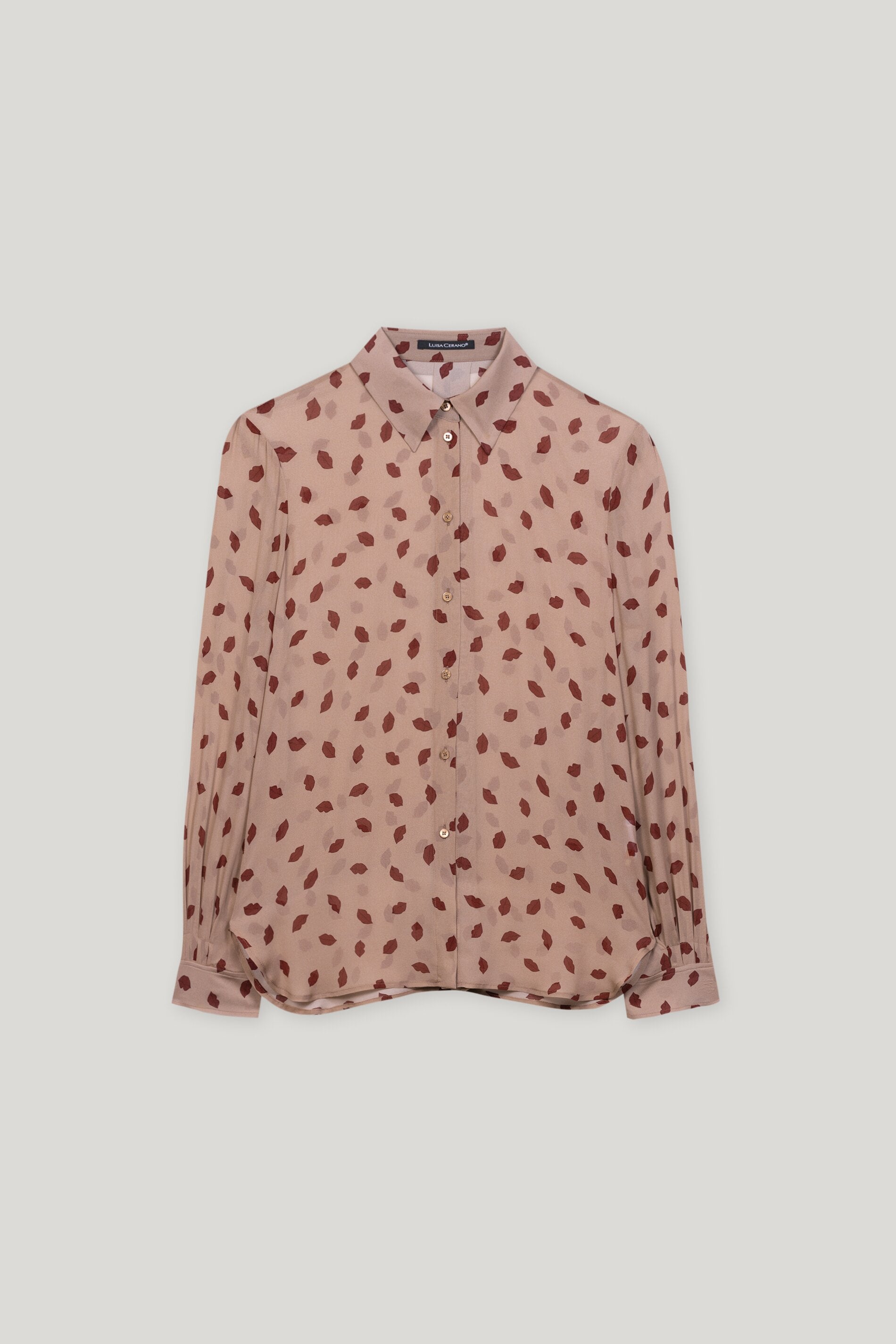 Luisa Cerano-Hemdbluse mit Lips-Print-Hemden & Blusen-Black-Deal-Outlet-by-ARCHIVIST