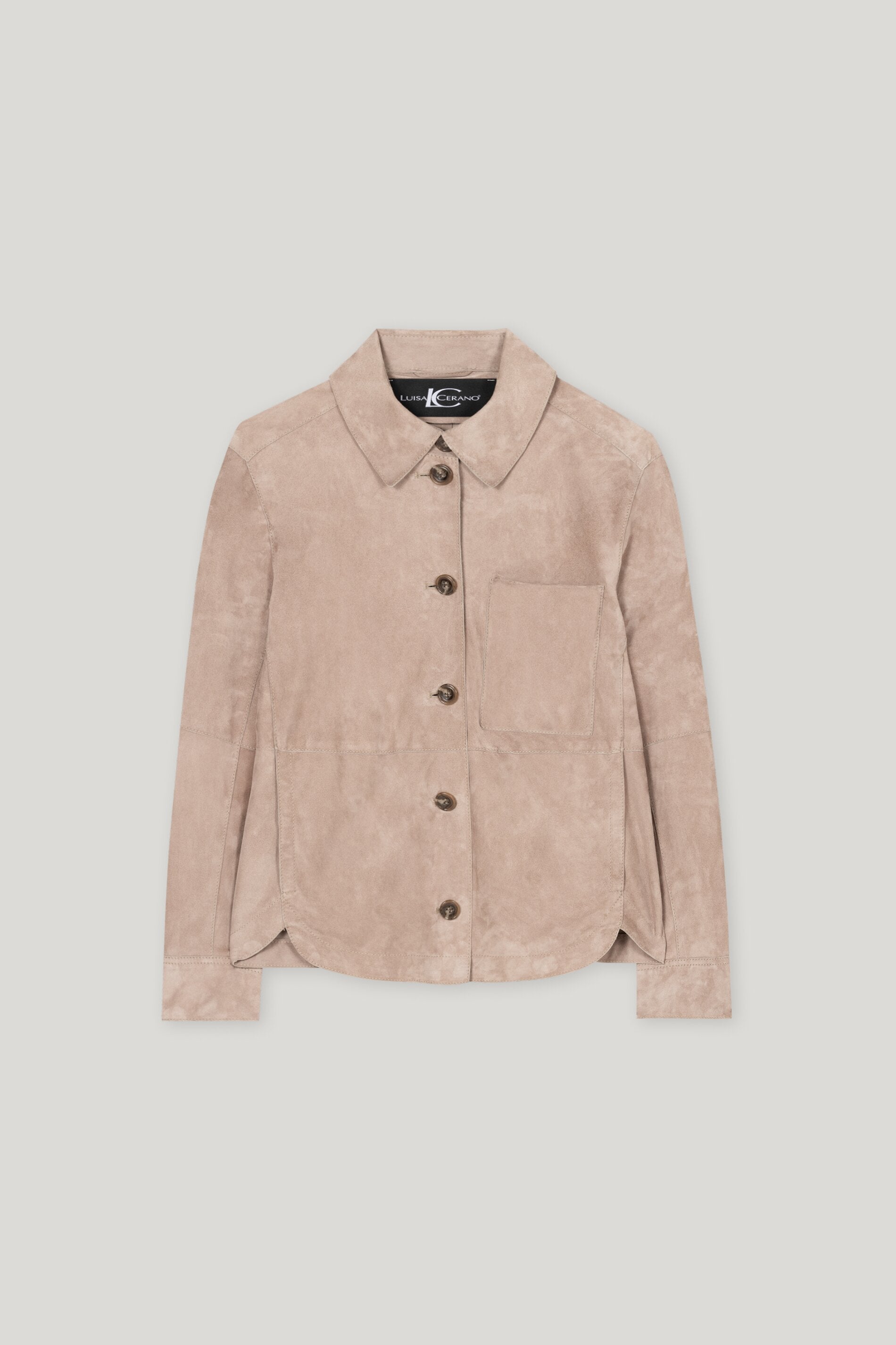 Luisa Cerano-Hemdjacke aus Veloursleder-Jacken & Mäntel-Black-Deal-Outlet-by-ARCHIVIST