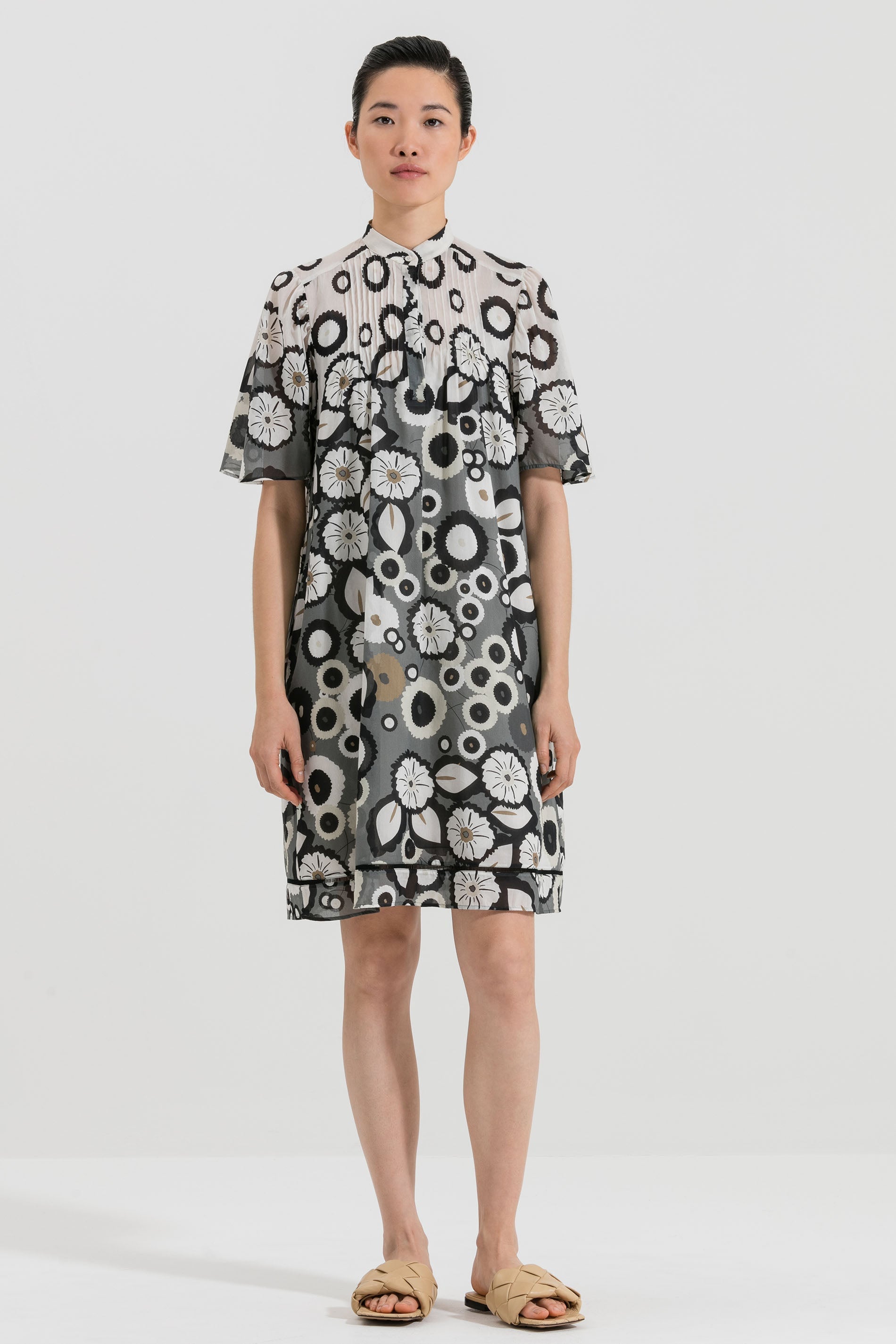 LUISA CERANO-OUTLET-SALE-Hemdkleid mit Flower-Print-Kleider & Röcke-by-ARCHIVIST