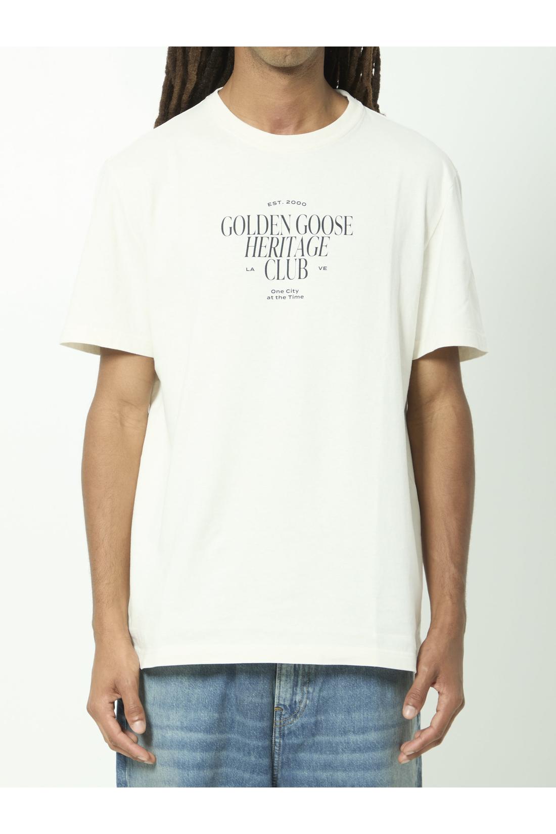 Golden Goose-OUTLET-SALE-Heritage Club T-shirt-ARCHIVIST