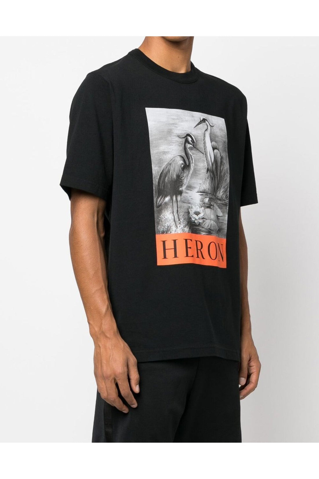 Heron Preston-OUTLET-SALE-Heron Logo Print Relaxed Fit T-Shirt-ARCHIVIST