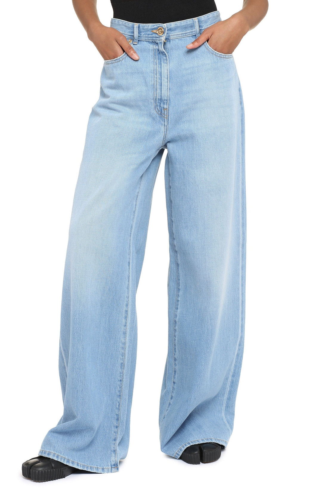 Versace-OUTLET-SALE-High-waist wide-leg jeans-ARCHIVIST