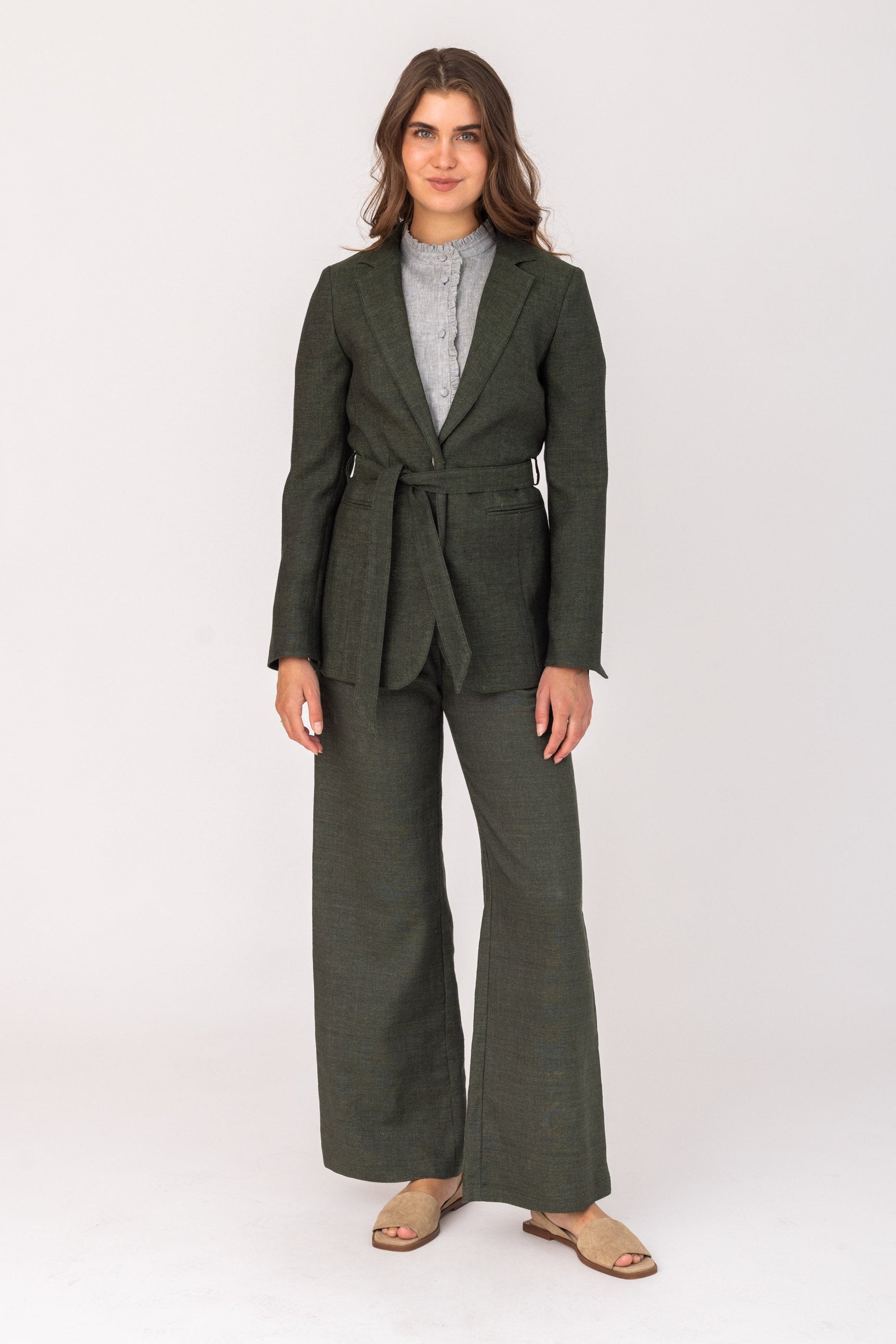 Damen Leinenhose Hildine Tanne-Hosen-Felicitas-OUTLET-XS-tanne-ARCHIVIST-ARCHIVE-SALE