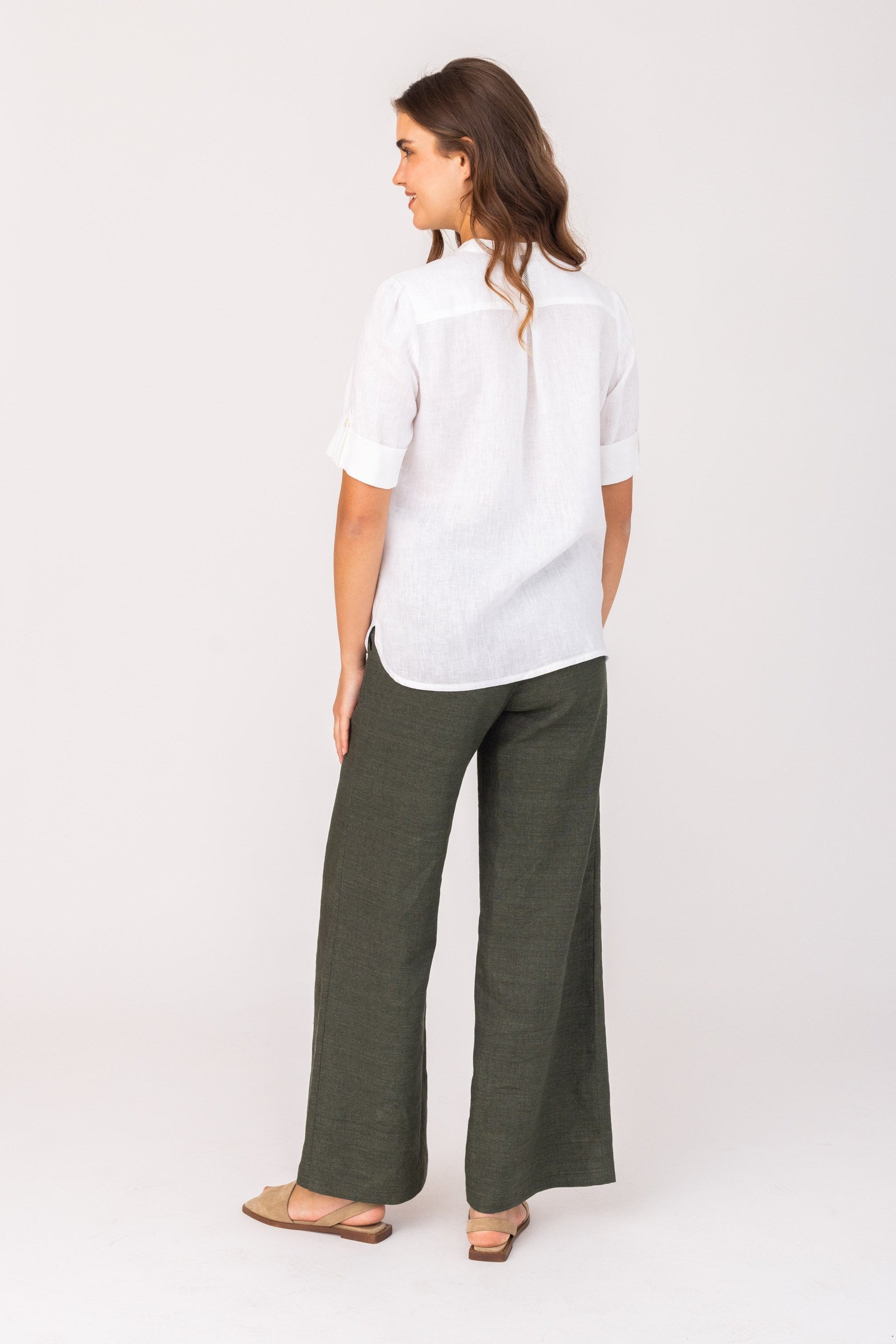 Damen Leinenhose Hildine Tanne-Hosen-Felicitas-OUTLET-ARCHIVIST-ARCHIVE-SALE