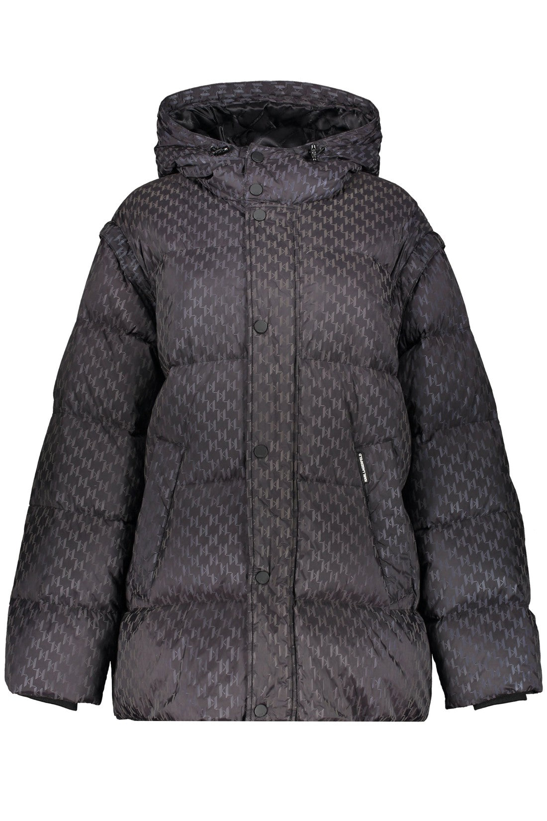 Karl Lagerfeld-OUTLET-SALE-Hooded nylon down jacket-ARCHIVIST