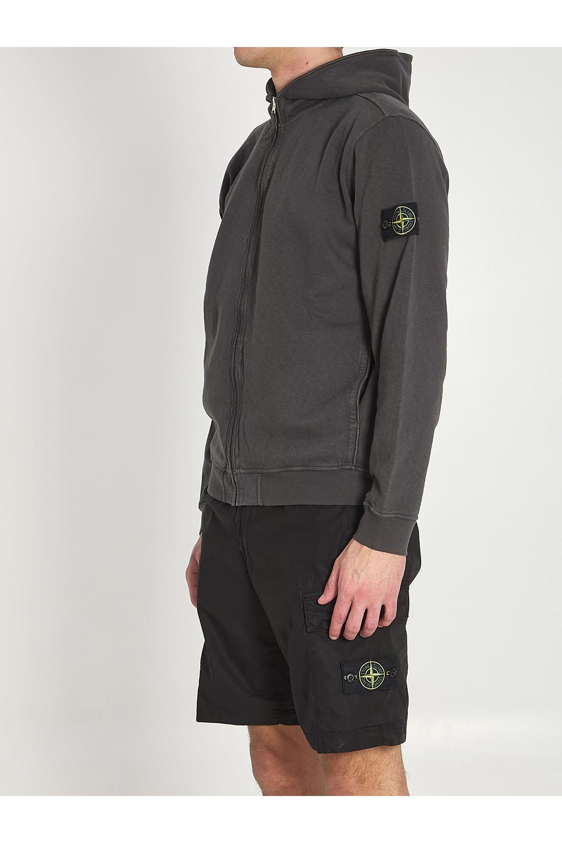 Stone Island-OUTLET-SALE-Hooded sweatshirt with zip-ARCHIVIST