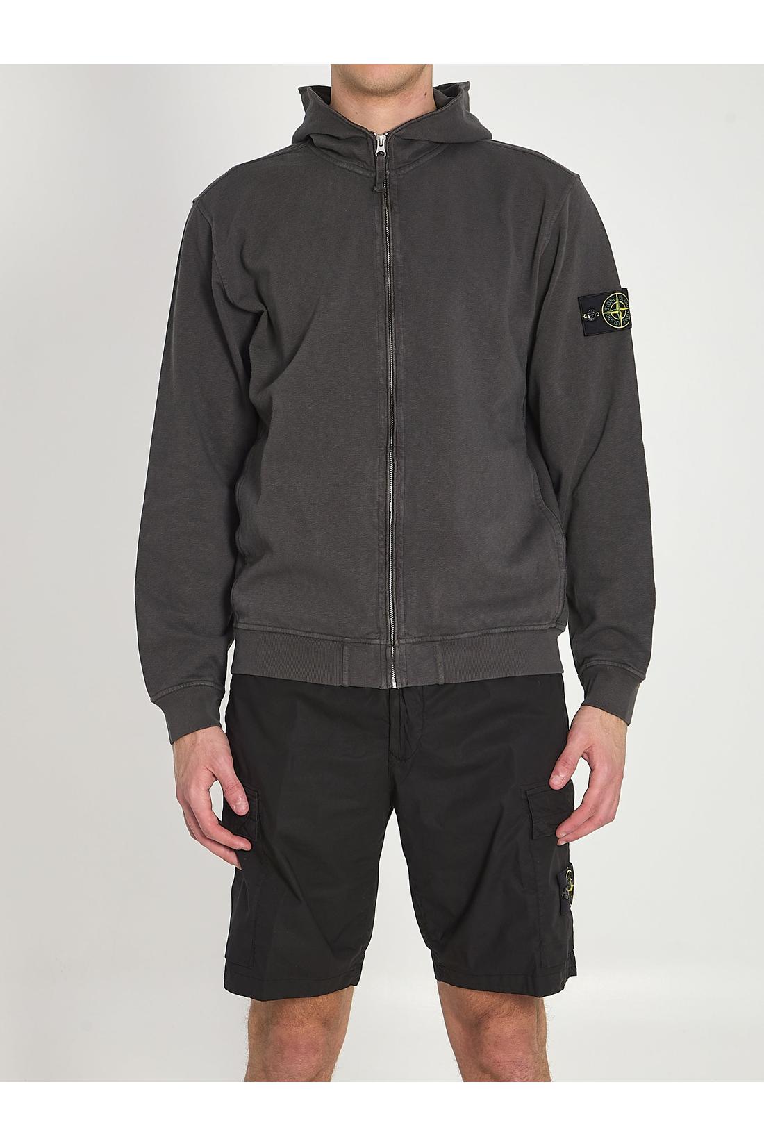 Stone Island-OUTLET-SALE-Hooded sweatshirt with zip-ARCHIVIST