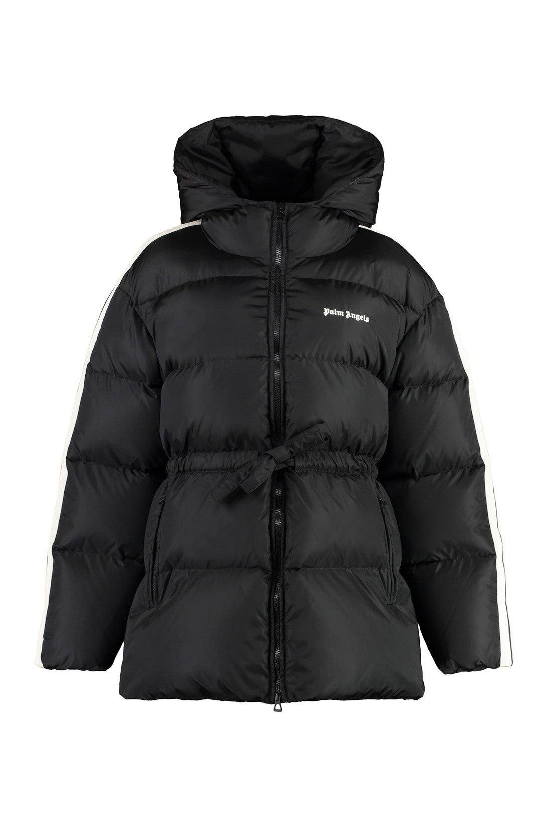 Palm Angels-OUTLET-SALE-Hooded techno fabric down jacket-ARCHIVIST