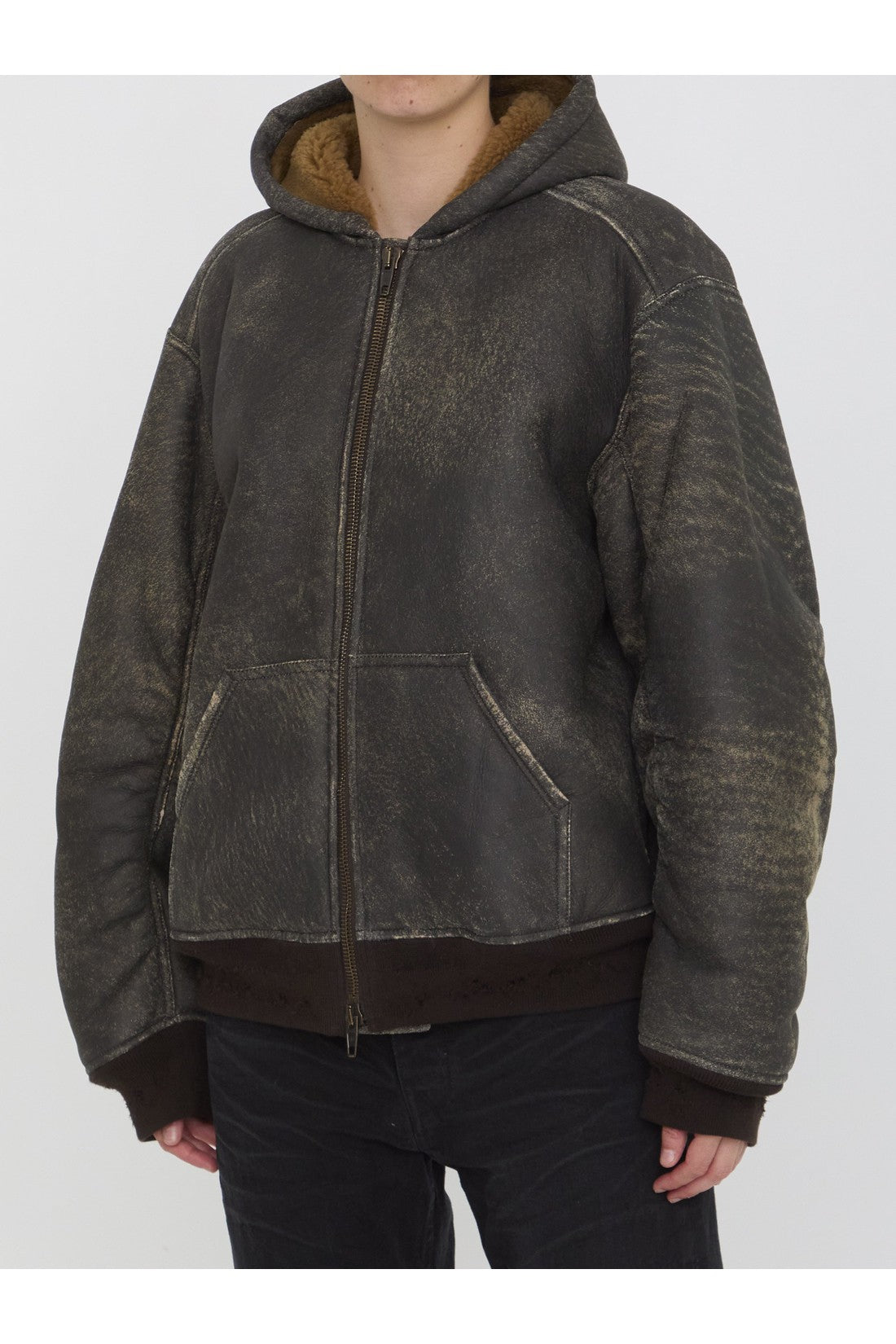 BALENCIAGA-OUTLET-SALE-Hoodie Shearling jacket-ARCHIVIST