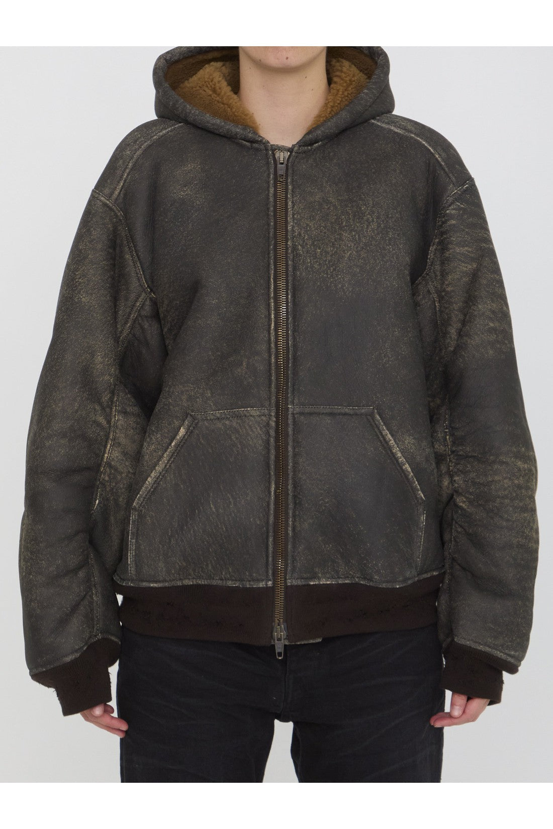 BALENCIAGA-OUTLET-SALE-Hoodie Shearling jacket-ARCHIVIST