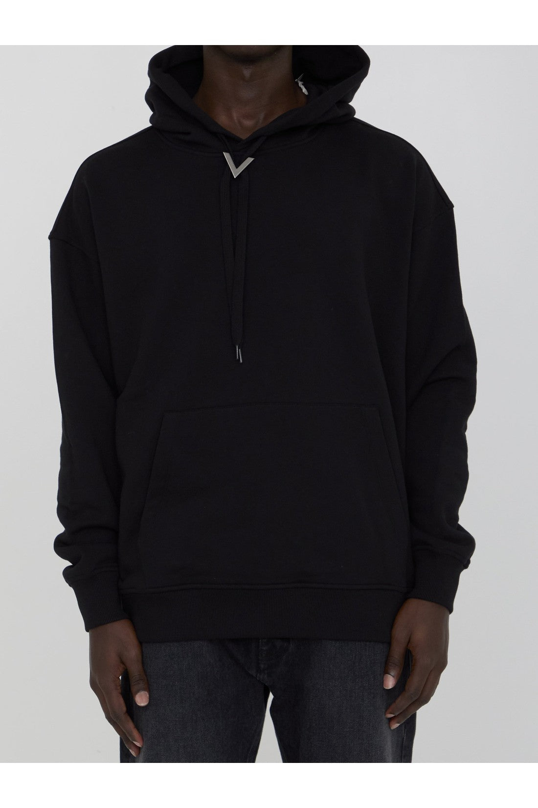 VALENTINO GARAVANI-OUTLET-SALE-Hoodie with metallic V Detail-ARCHIVIST