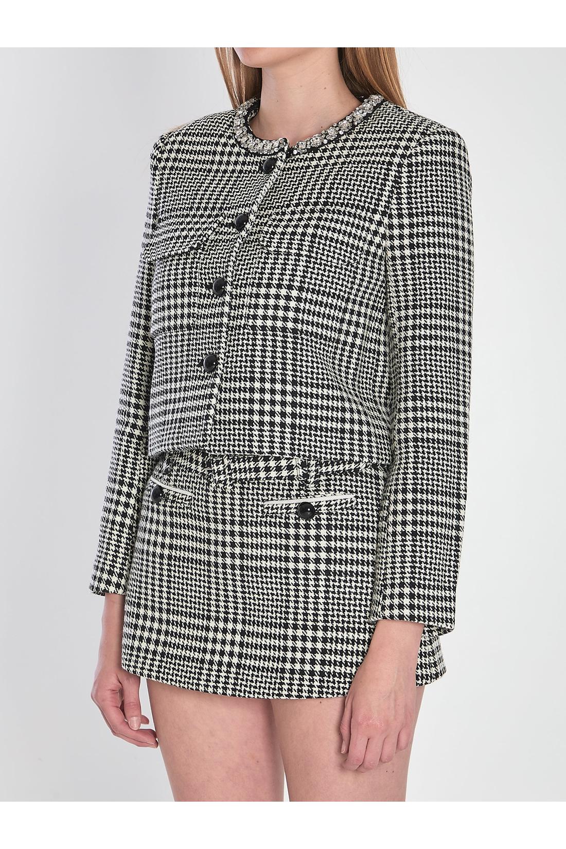 Self Portrait-OUTLET-SALE-Houndstooth cropped jacket-ARCHIVIST
