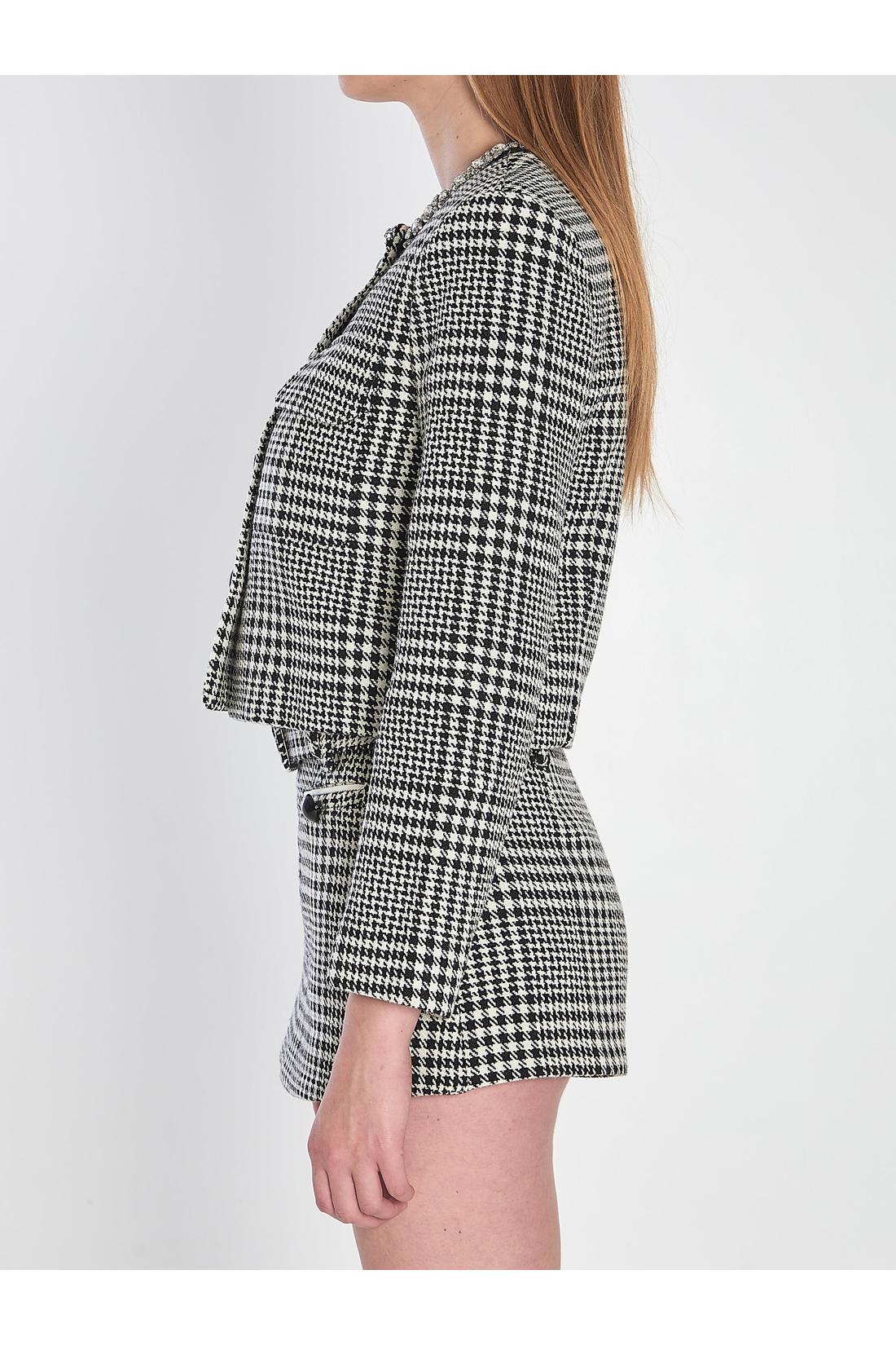 Self Portrait-OUTLET-SALE-Houndstooth cropped jacket-ARCHIVIST
