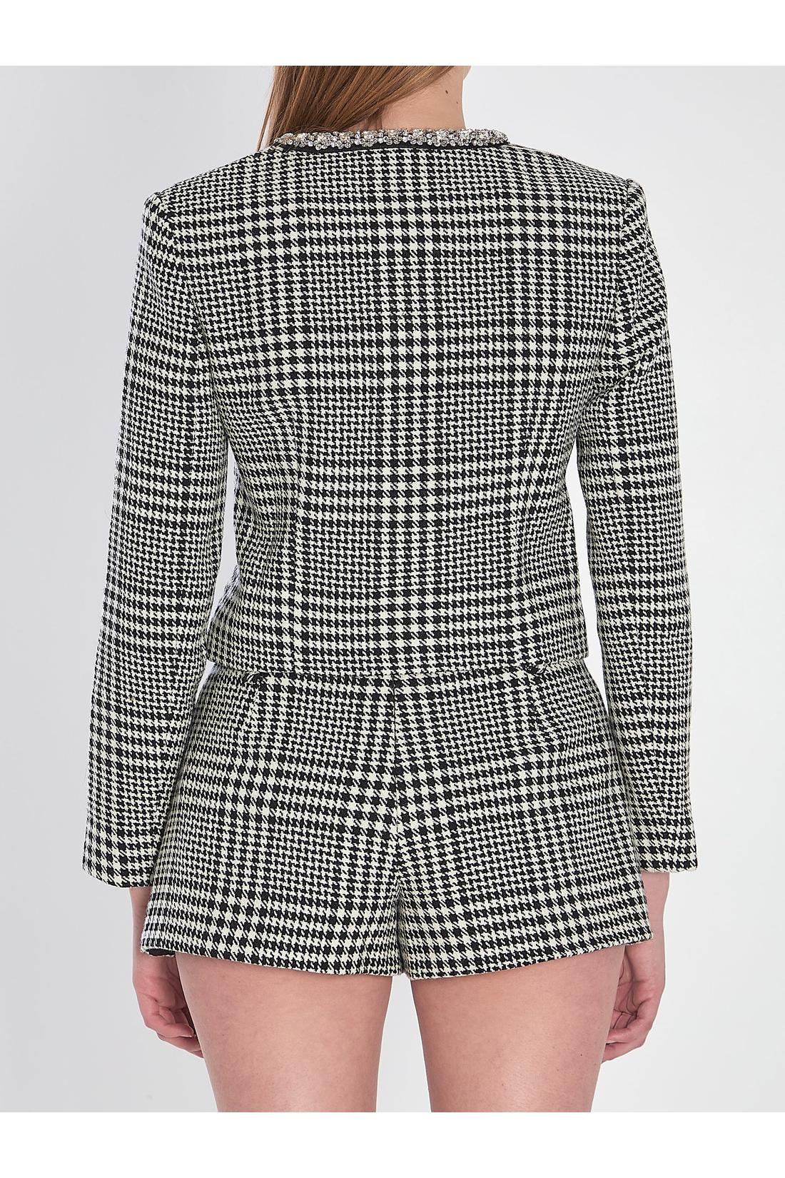 Self Portrait-OUTLET-SALE-Houndstooth cropped jacket-ARCHIVIST
